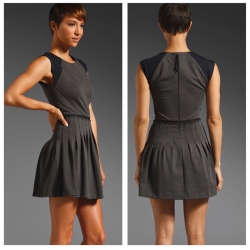 Rebecca Taylor Pleated Fit and Flare Knit Dress